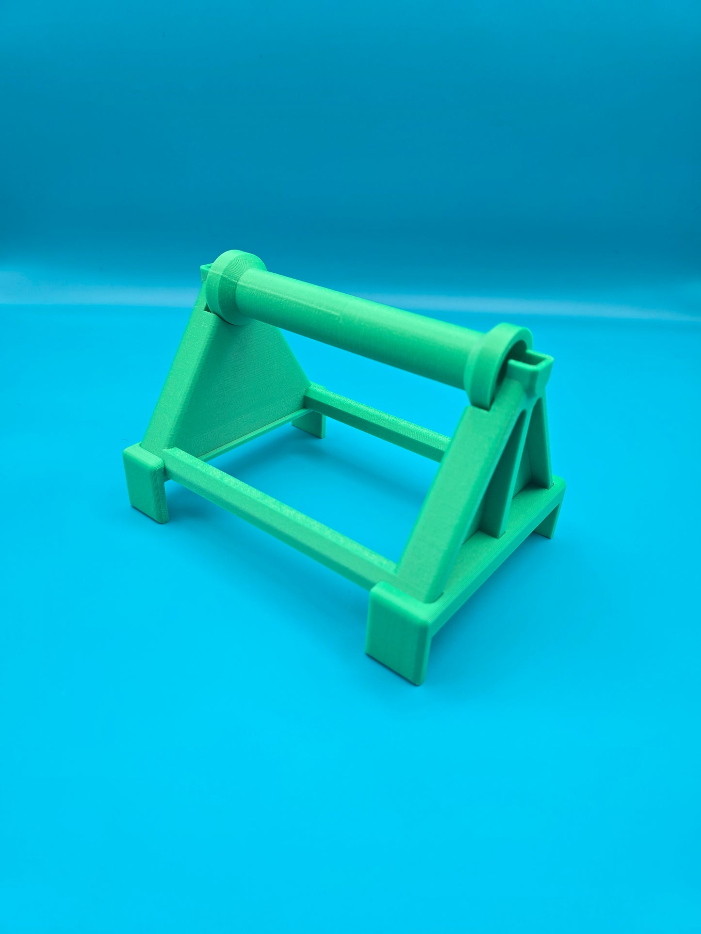 Green 4x6 thermal printer roll spool stand for desktop shipping label printers