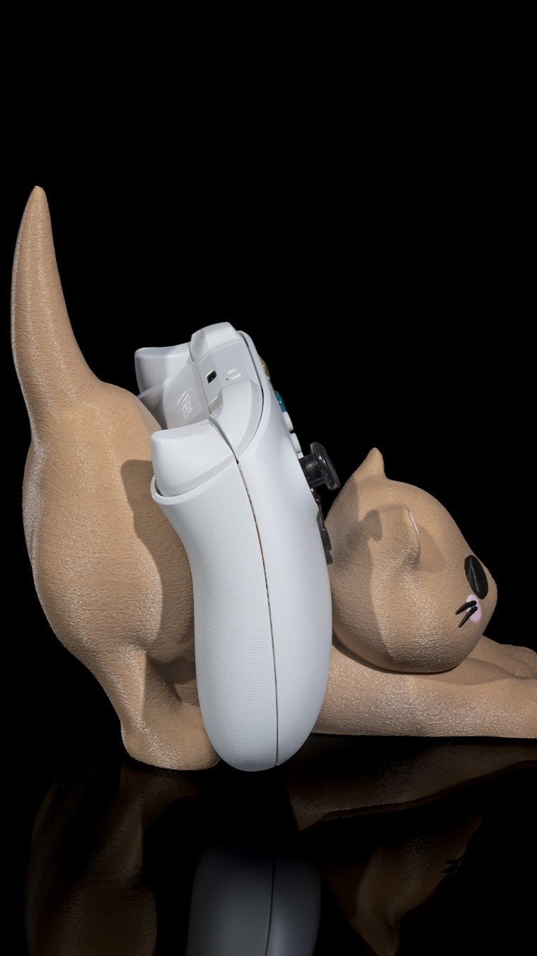 Purrfect Cat Multipurpose Holder - Sleek, modern stand holds smart devices, keys, and more with feline charm.